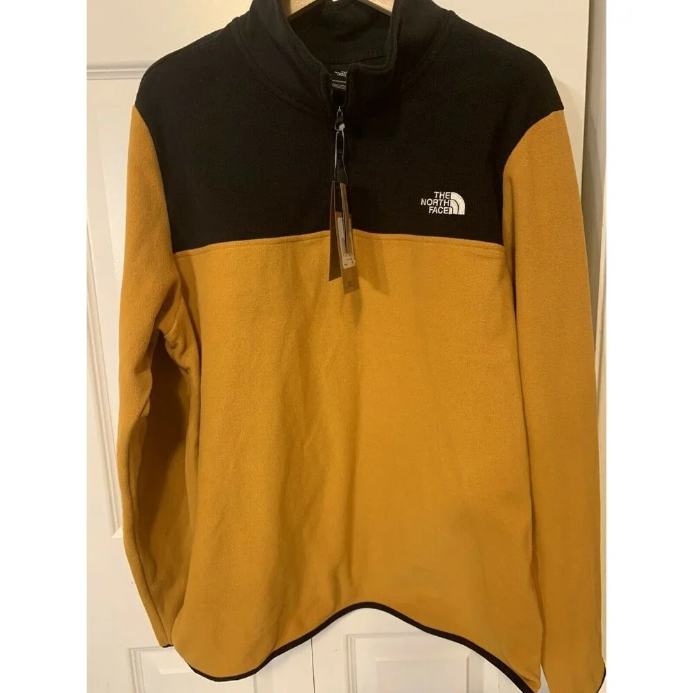 The North Face Fleece Pullover Sweater Jacket Men’s Sz‎ L Gold Black
